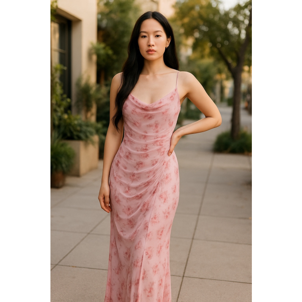 SHEIN Pink Floral Maxi Dress